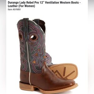 Durango Lady Rebel Pro 12" Western Boots - Brown and Gray, Size 7.5 M